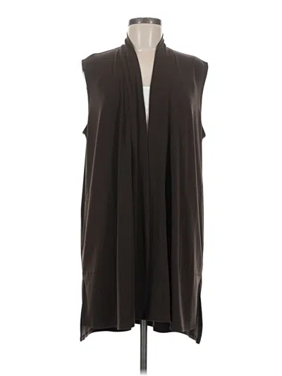 Pre-owned Susan Graver Cardigan Sweater In Brown