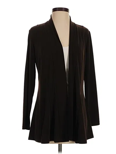 Pre-owned Susan Graver Cardigan Sweater In Brown