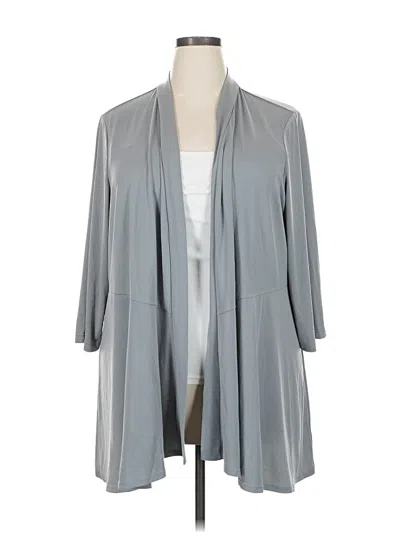 Pre-owned Susan Graver Cardigan Sweater In Gray