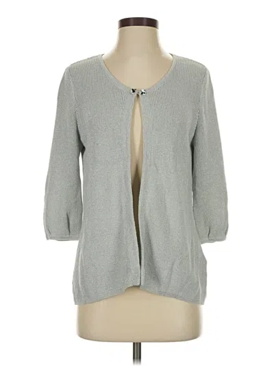 Pre-owned Susan Graver Cardigan Sweater In Gray