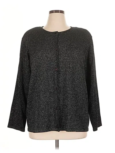 Pre-owned Susan Graver Cardigan Sweater In Gray