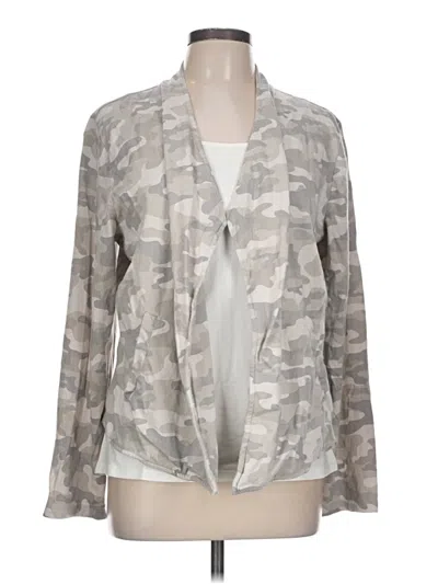 Pre-owned Susan Graver Cardigan Sweater In Gray