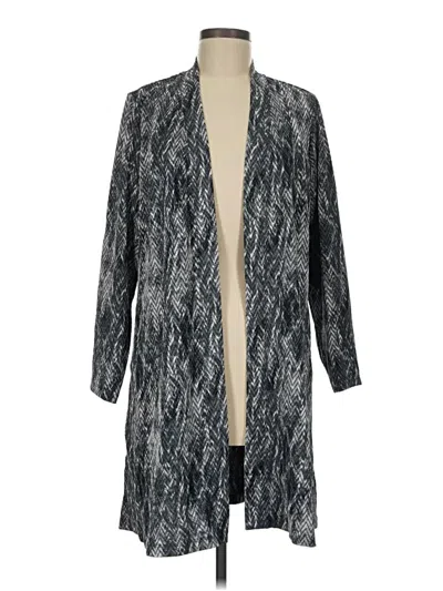 Pre-owned Susan Graver Cardigan Sweater In Gray