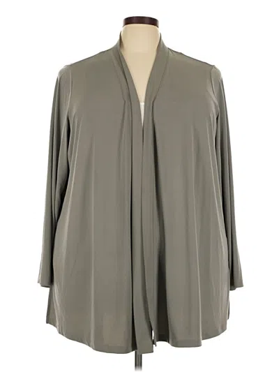 Pre-owned Susan Graver Cardigan Sweater In Gray