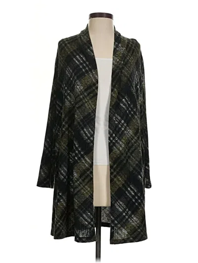 Pre-owned Susan Graver Cardigan Sweater In Green