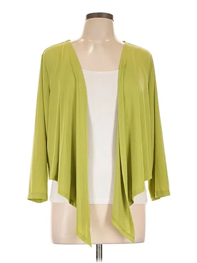 Pre-owned Susan Graver Cardigan Sweater In Green
