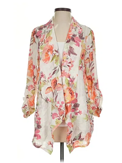 Pre-owned Susan Graver Cardigan Sweater In Ivory