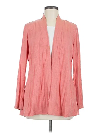 Pre-owned Susan Graver Cardigan Sweater In Pink