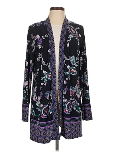 Pre-owned Susan Graver Cardigan Sweater In Purple