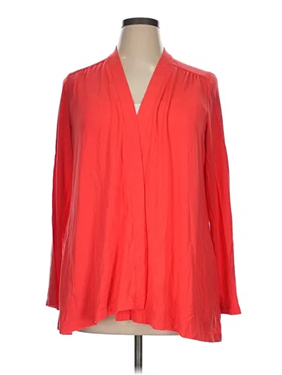 Pre-owned Susan Graver Cardigan Sweater In Red