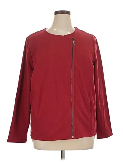 Pre-owned Susan Graver Cardigan Sweater In Red