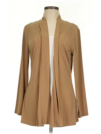 Pre-owned Susan Graver Cardigan Sweater In Tan