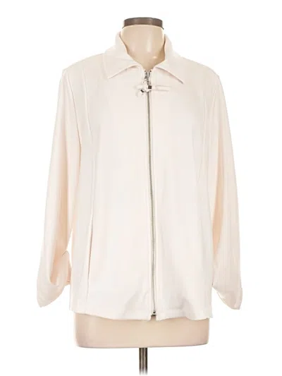 Pre-owned Susan Graver Cardigan Sweater In White