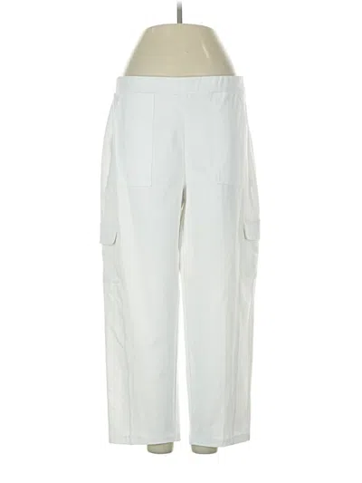 Pre-owned Susan Graver Cargo Pants In Ivory