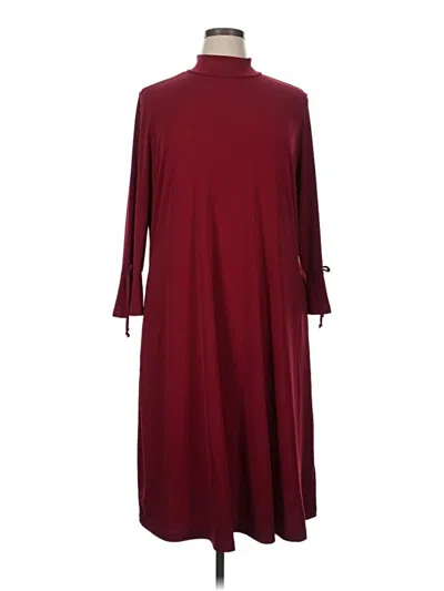 Pre-owned Susan Graver Casual Dress In Burgundy