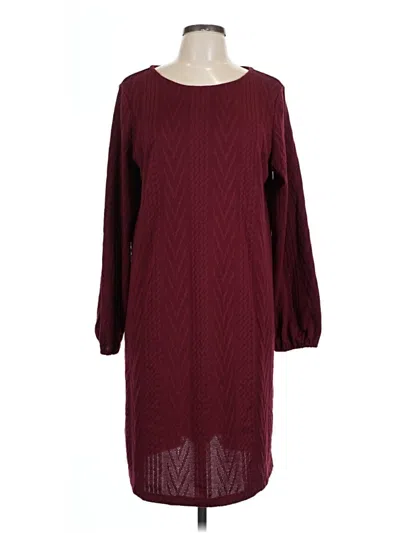 Pre-owned Susan Graver Casual Dress In Burgundy