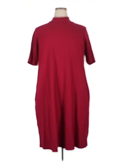 Pre-owned Susan Graver Casual Dress In Burgundy