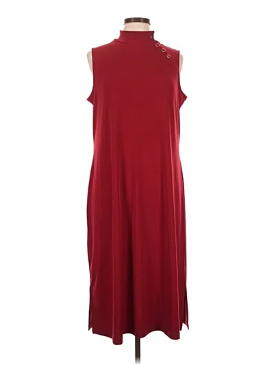 Pre-owned Susan Graver Casual Dress In Burgundy