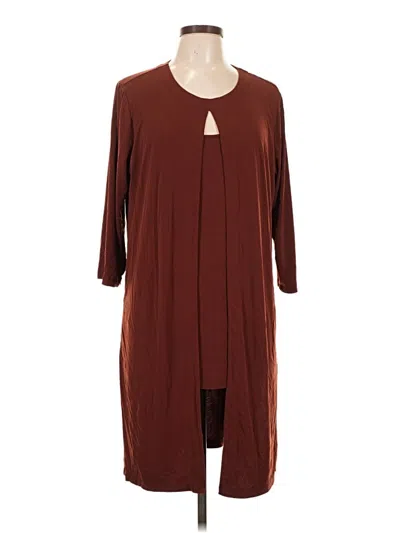 Pre-owned Susan Graver Casual Dress In Burgundy