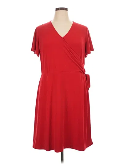 Pre-owned Susan Graver Casual Dress In Red