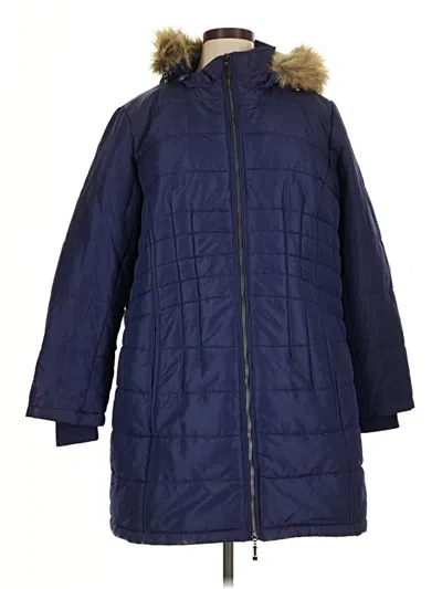 Pre-owned Susan Graver Coat In Blue