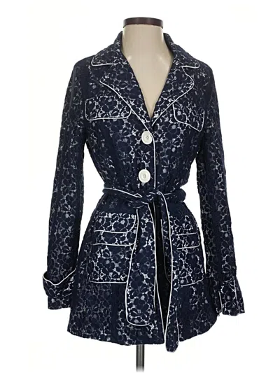 Pre-owned Susan Graver Coat In Blue