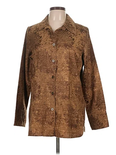 Pre-owned Susan Graver Coat In Brown