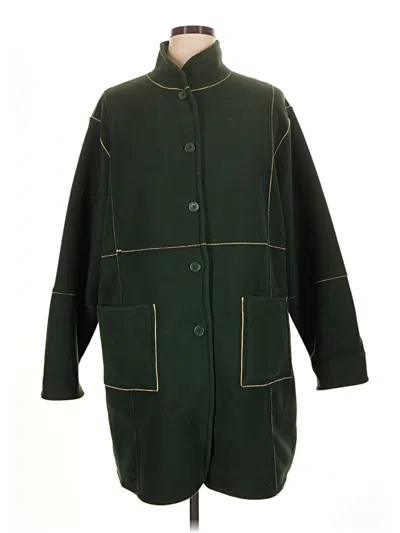 Pre-owned Susan Graver Coat In Green