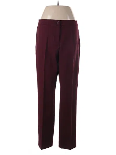 Pre-owned Susan Graver Dress Pants In Burgundy