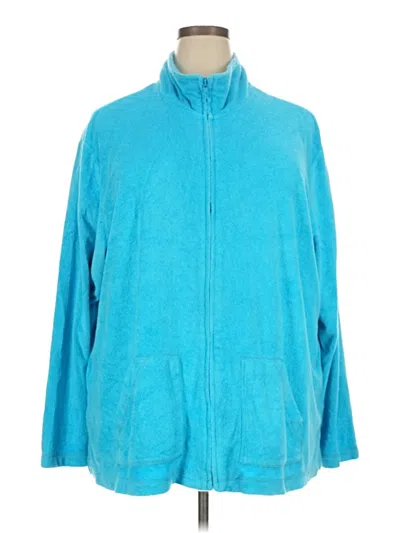 Pre-owned Susan Graver Fleece Jacket In Teal