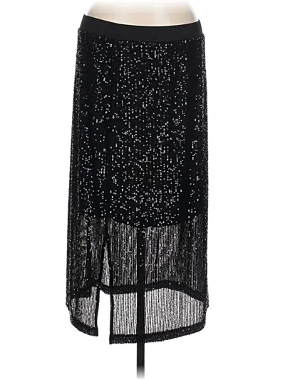 Pre-owned Susan Graver Formal Skirt In Black