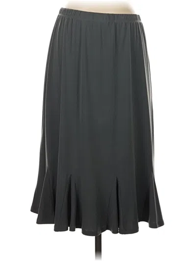 Pre-owned Susan Graver Formal Skirt In Gray