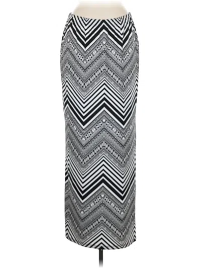 Pre-owned Susan Graver Formal Skirt In Silver