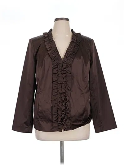 Pre-owned Susan Graver Jacket In Brown