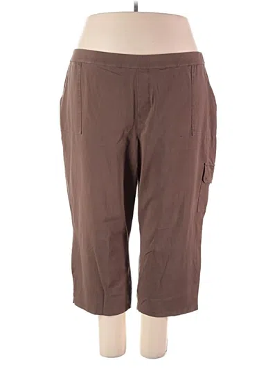 Pre-owned Susan Graver Khaki Pant In Brown