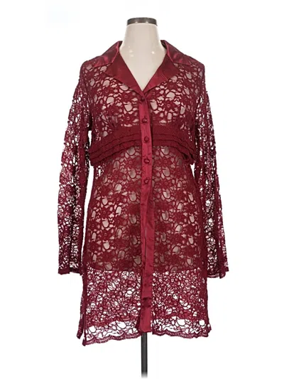Pre-owned Susan Graver Kimono In Burgundy