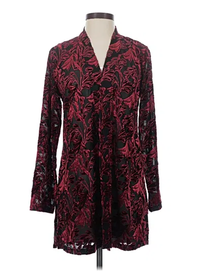 Pre-owned Susan Graver Kimono In Burgundy
