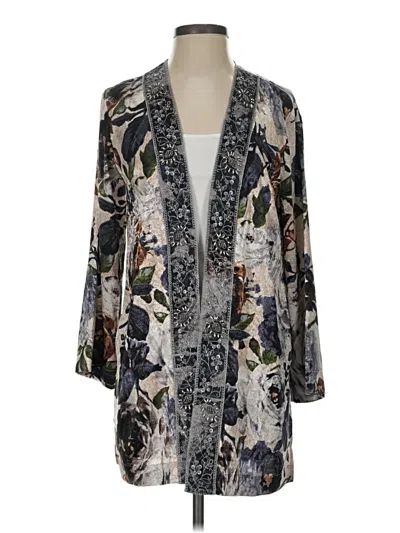 Pre-owned Susan Graver Kimono In Gray