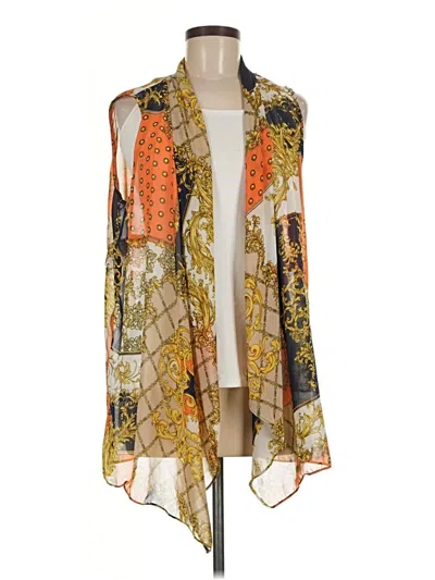 Pre-owned Susan Graver Kimono In Orange