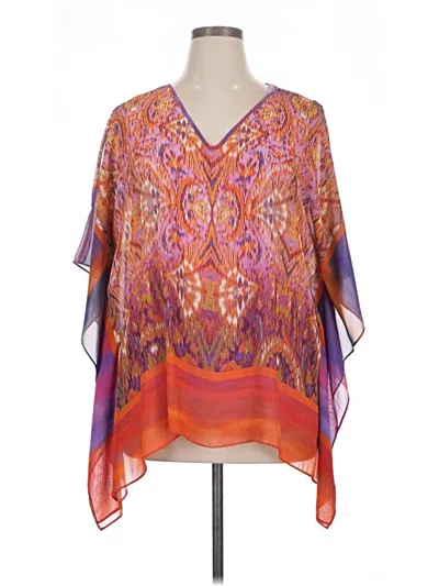 Pre-owned Susan Graver Kimono In Orange