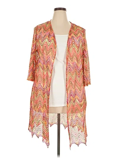 Pre-owned Susan Graver Kimono In Orange