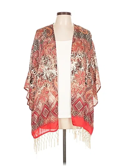 Pre-owned Susan Graver Kimono In Red