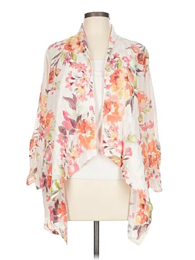 Pre-owned Susan Graver Kimono In White