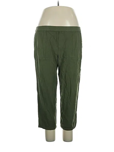 Pre-owned Susan Graver Linen Pants In Green