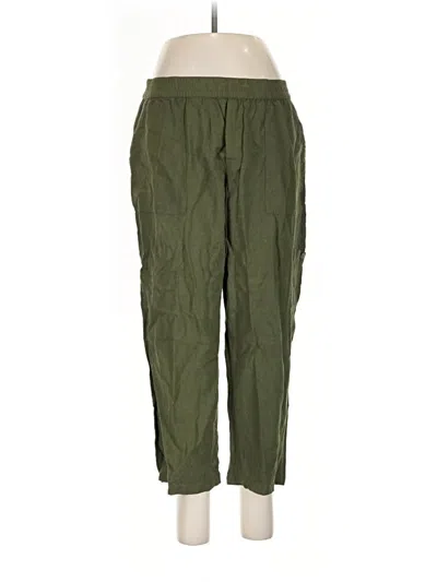 Pre-owned Susan Graver Linen Pants In Green