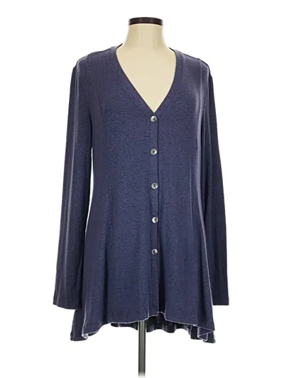 Pre-owned Susan Graver Long Sleeve Blouse In Blue