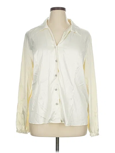 Pre-owned Susan Graver Long Sleeve Blouse In Ivory