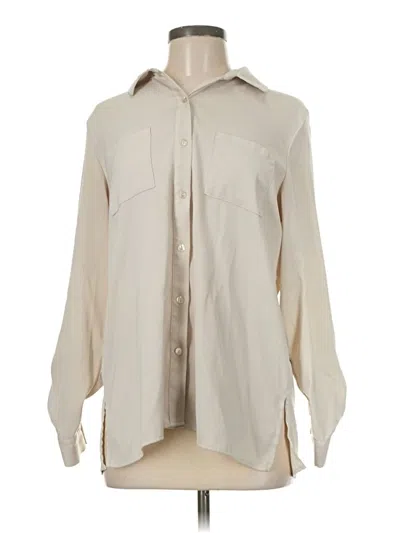 Pre-owned Susan Graver Long Sleeve Blouse In Ivory