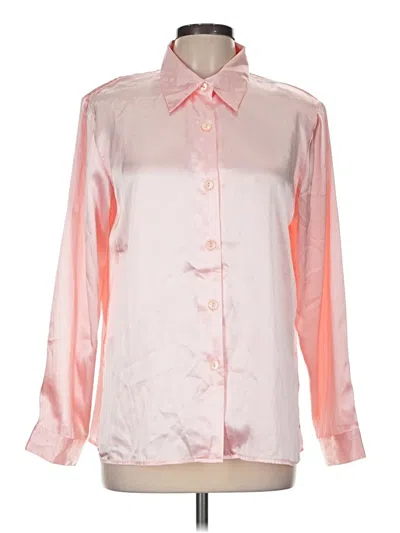 Pre-owned Susan Graver Long Sleeve Blouse In Pink
