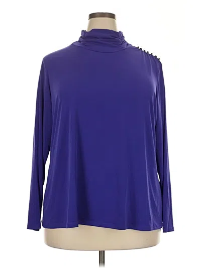 Pre-owned Susan Graver Long Sleeve Blouse In Purple